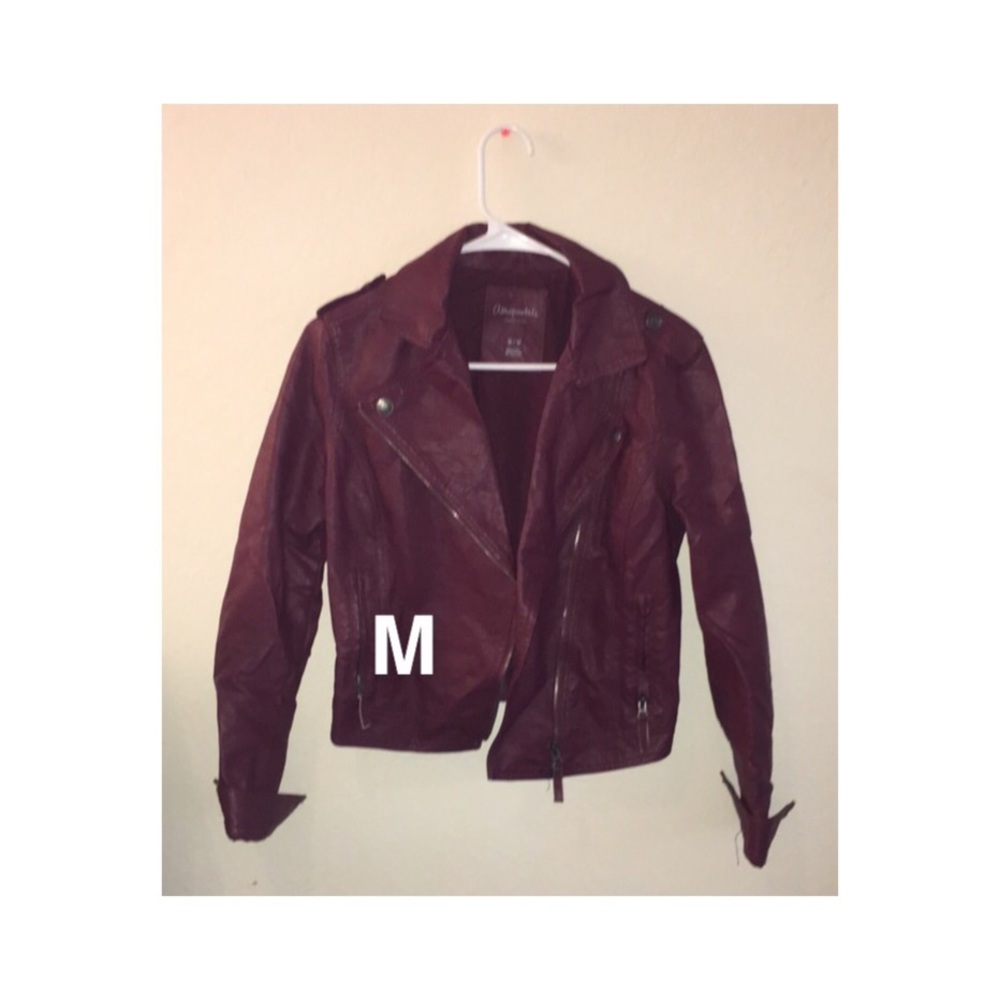 Maroon leather jacket